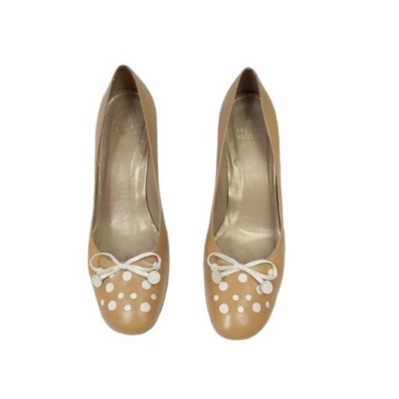 Stuart Weitzman Circle Cut Out Bow Heels 8.5M - Picture 1 of 7